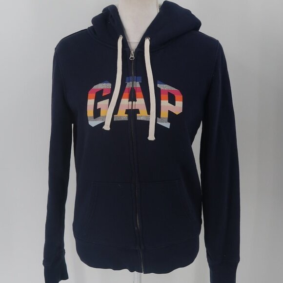 GAP Navy Hoodie with Multicolor Logo - Picture 1 of 9
